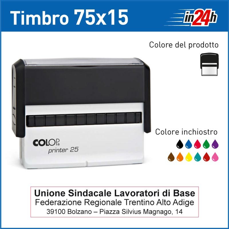 Timbro Colop Printer 25 - mm 75x15