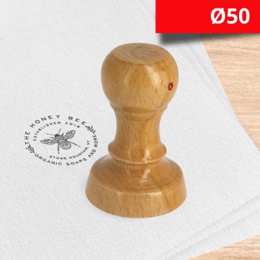 Timbro manuale in legno mm Ø50