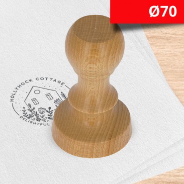 Timbro manuale in legno mm Ø70